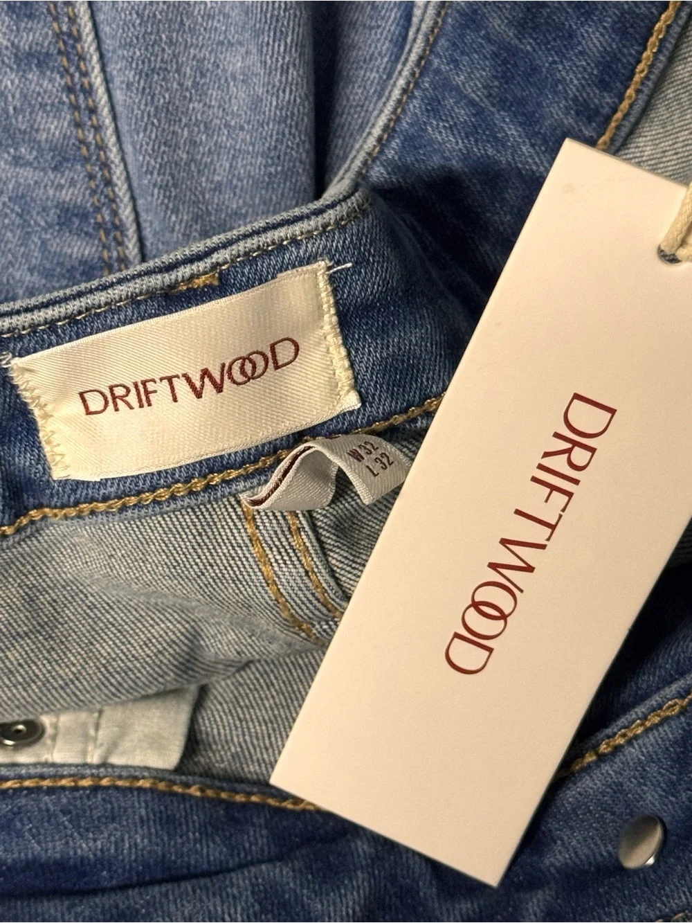 NEW Free People x Driftwood Farrah Embroidered Flare Jeans Mushroom 32